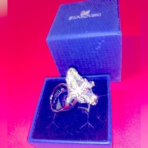 Swarovski Ring Snakes Clear Huge Crystal Size 6 Jewelry Birthday Valentine’s Day